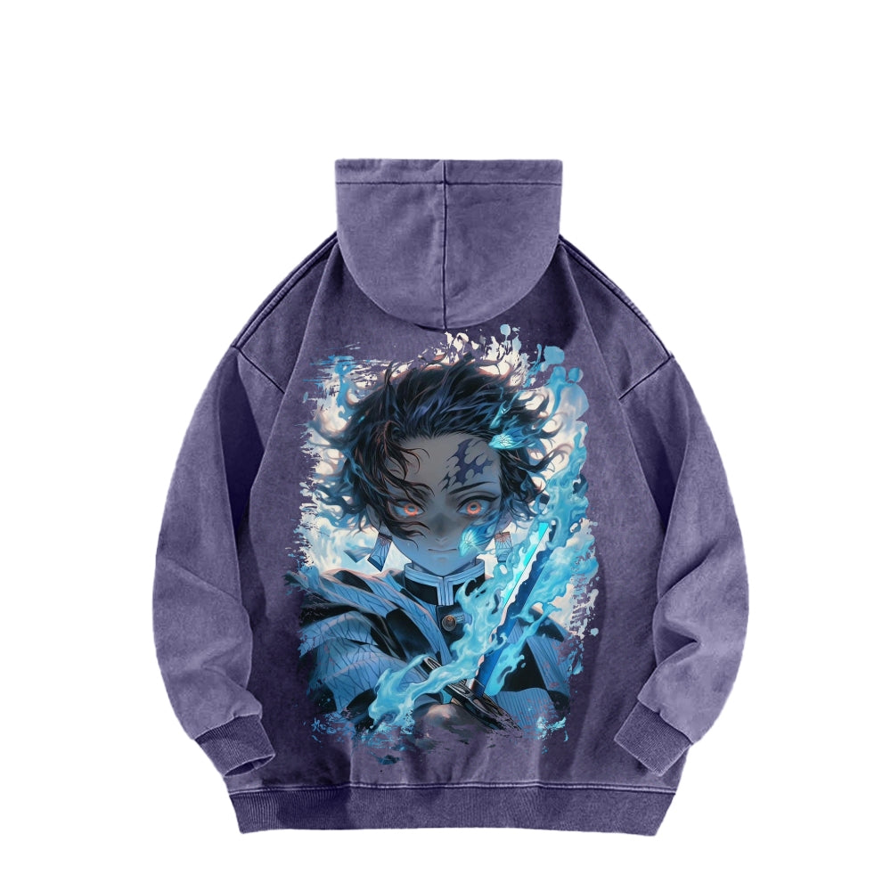Unisex Washed Hoodie Demon Slayer