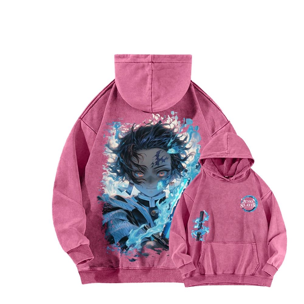 Unisex Washed Hoodie Demon Slayer