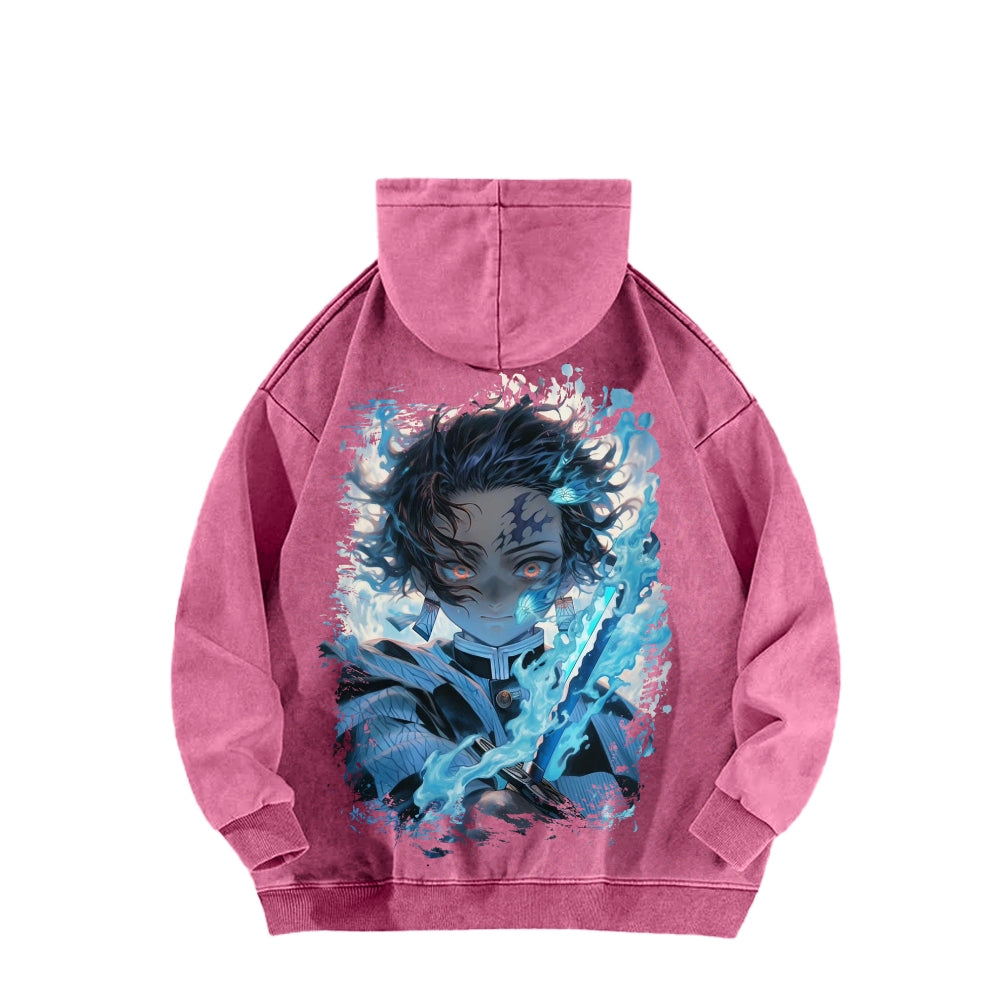 Unisex Washed Hoodie Demon Slayer