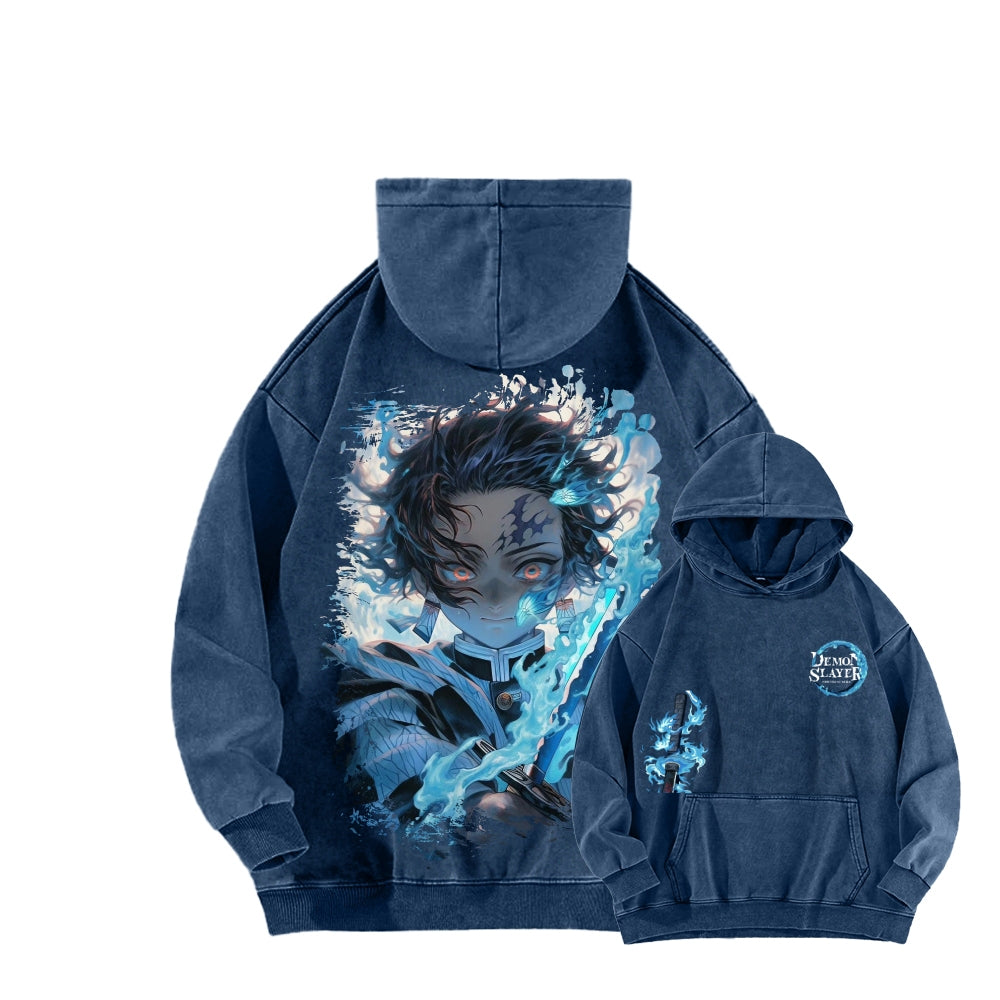 Unisex Washed Hoodie Demon Slayer