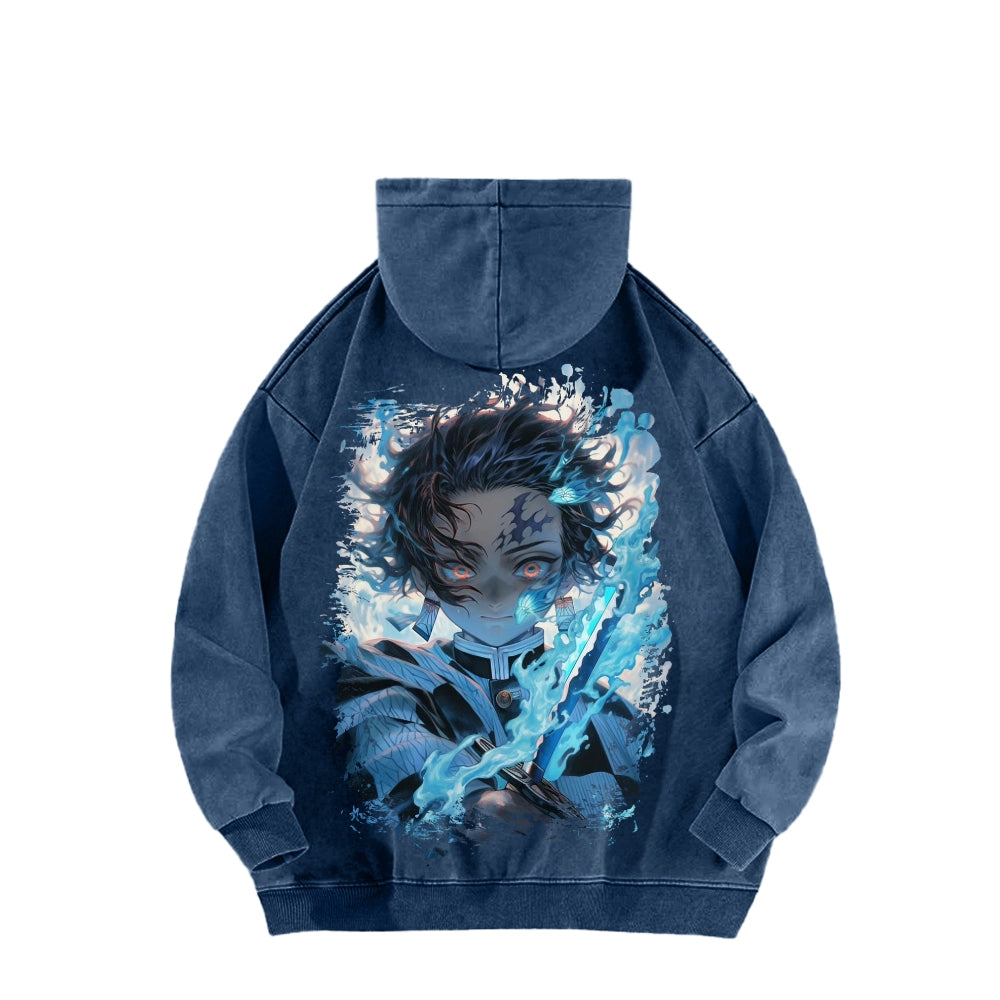 Unisex Washed Hoodie Demon Slayer