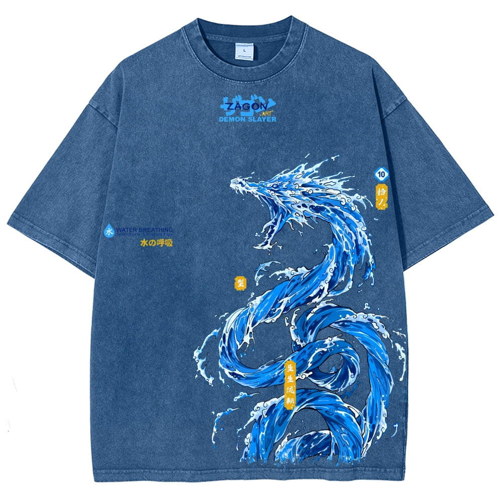 Unisex Fit Washed T-Shirt Demon Slayer