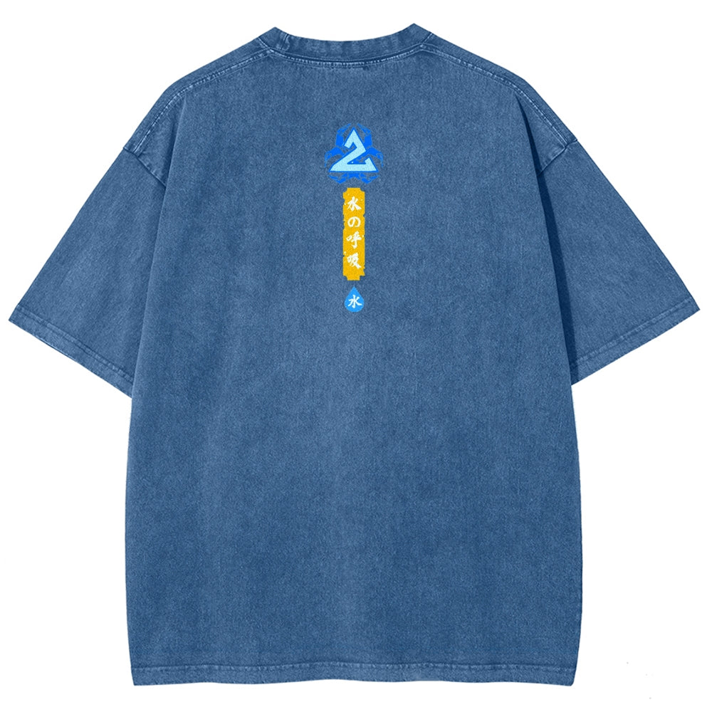 Unisex Fit Washed T-Shirt Demon Slayer