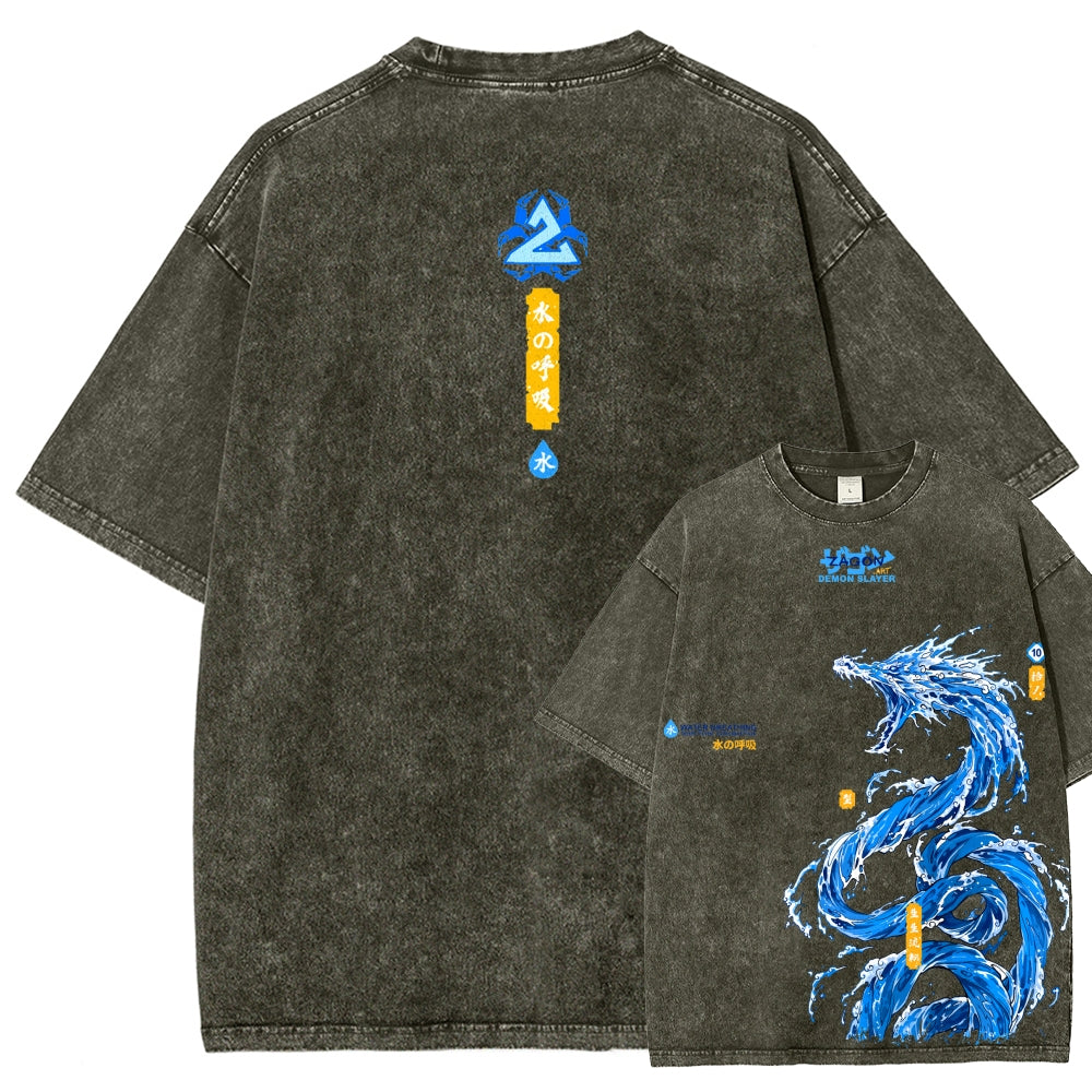 Unisex Fit Washed T-Shirt Demon Slayer