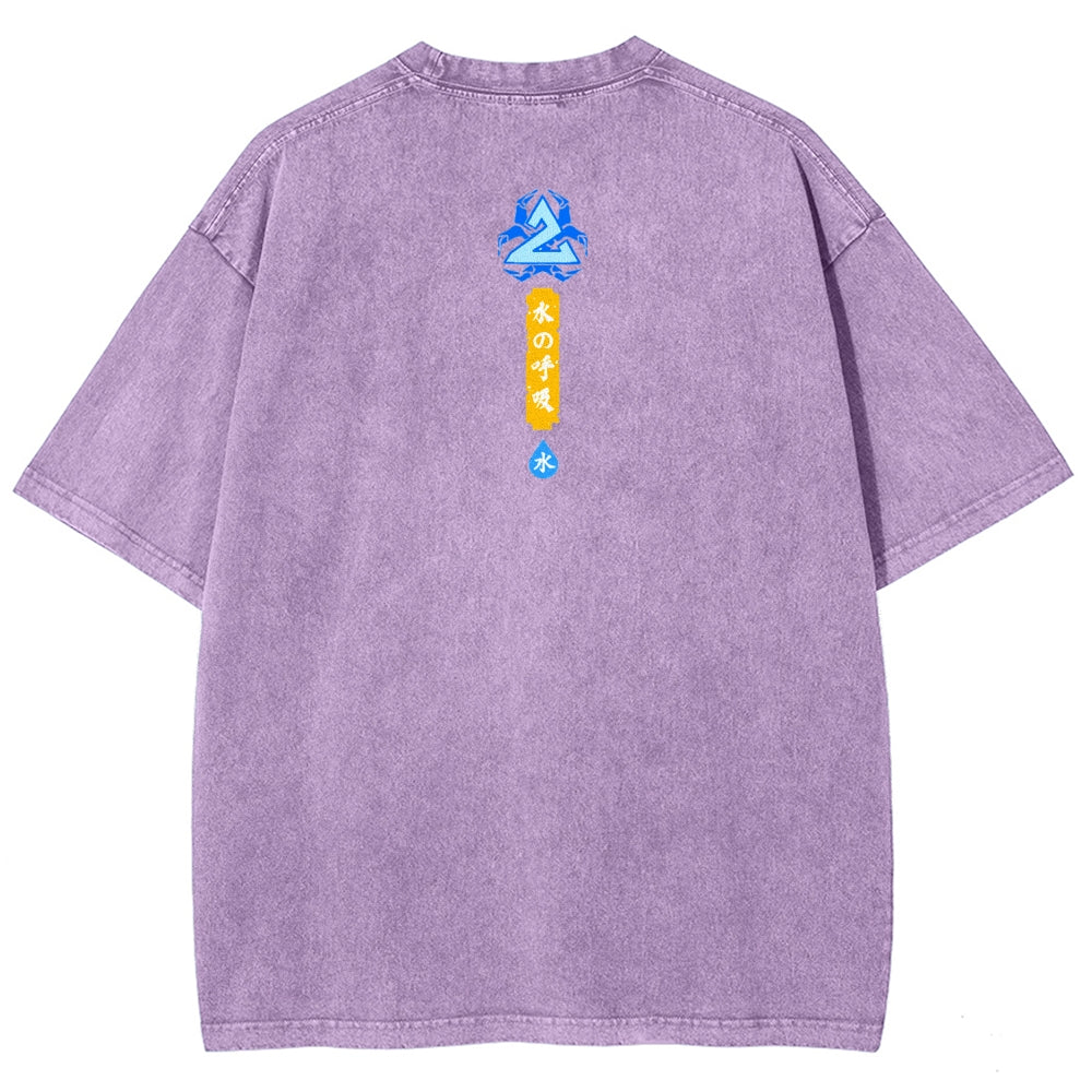 Unisex Fit Washed T-Shirt Demon Slayer
