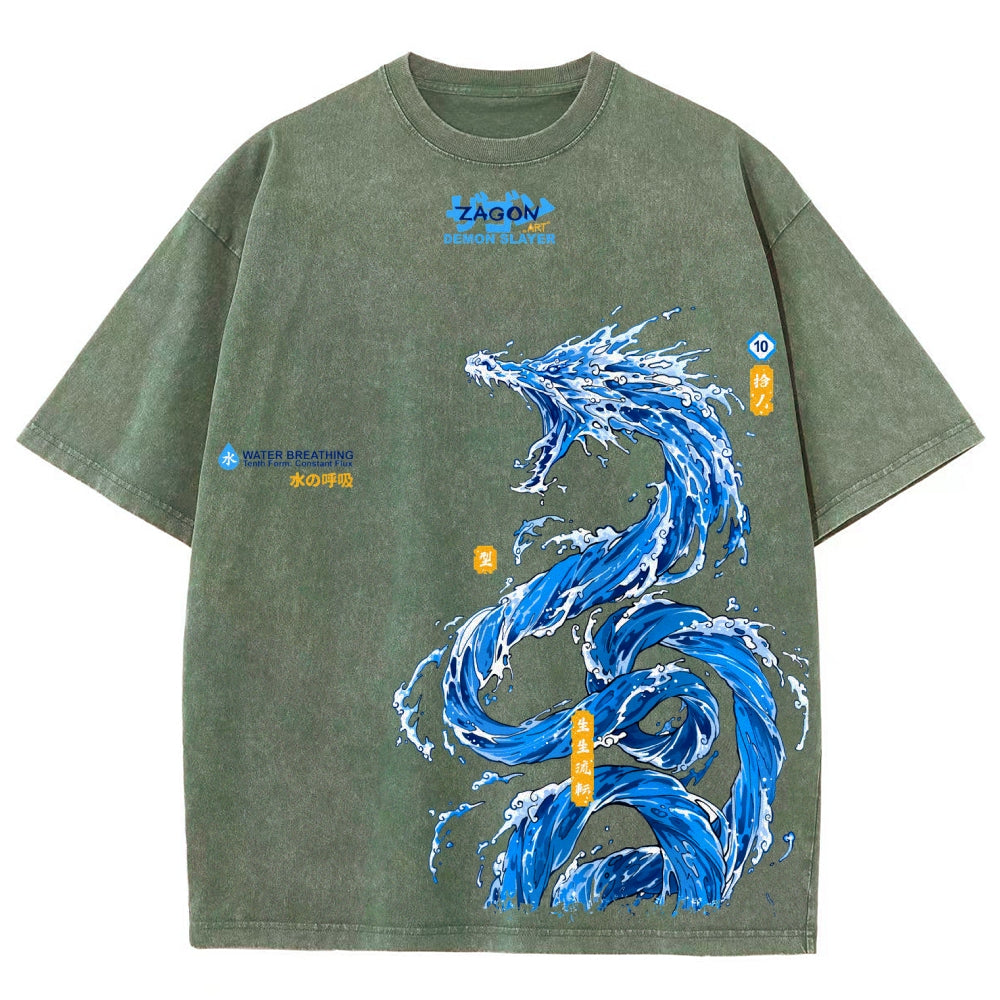 Unisex Fit Washed T-Shirt Demon Slayer