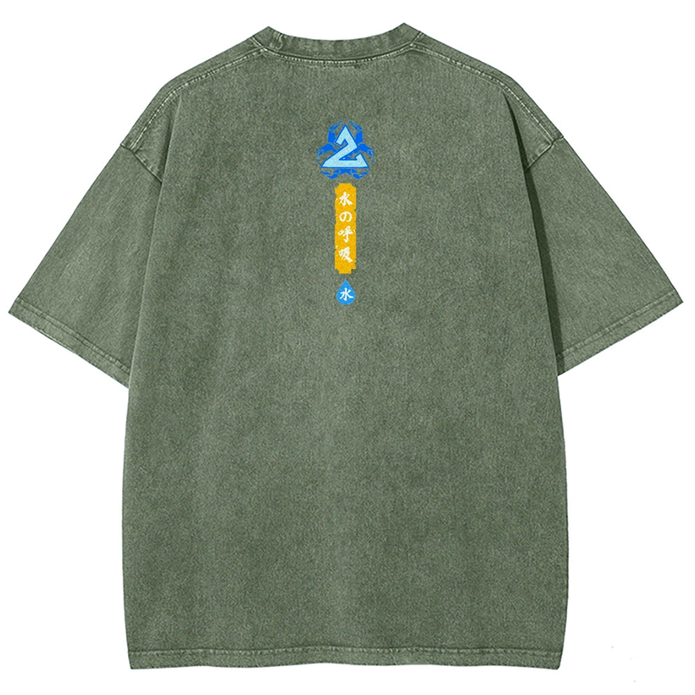 Unisex Fit Washed T-Shirt Demon Slayer