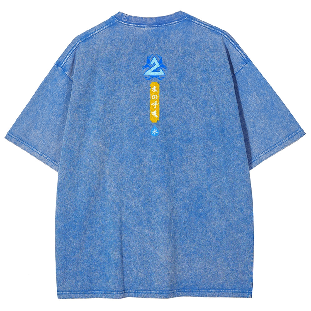 Unisex Fit Washed T-Shirt Demon Slayer