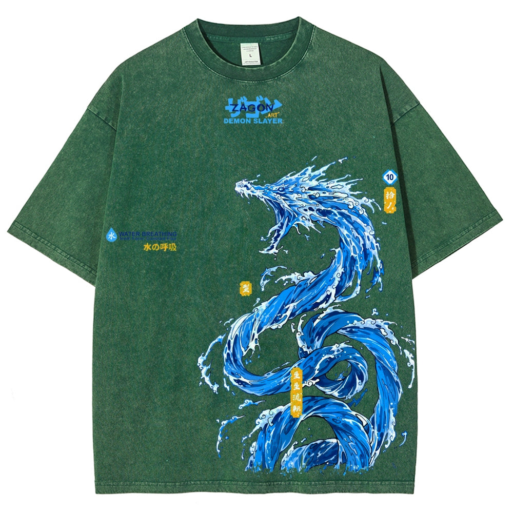 Unisex Fit Washed T-Shirt Demon Slayer