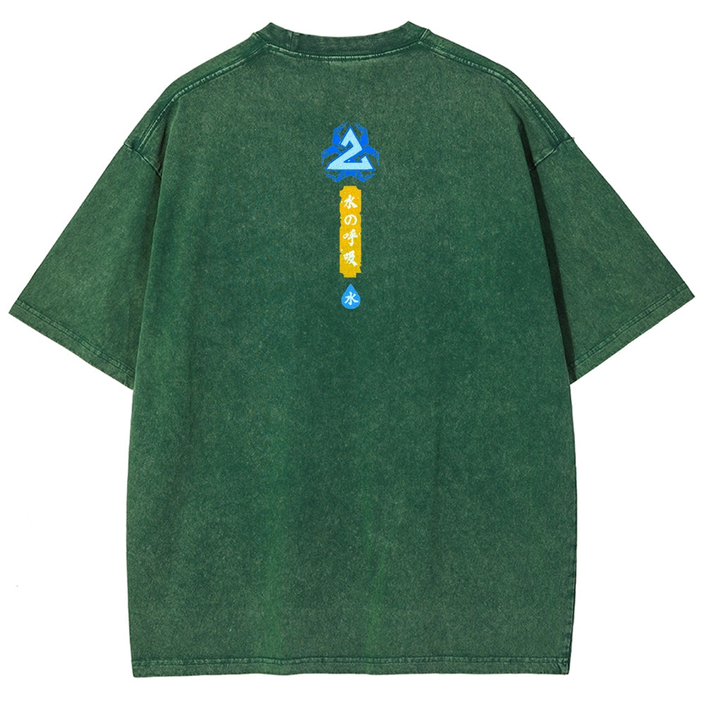 Unisex Fit Washed T-Shirt Demon Slayer