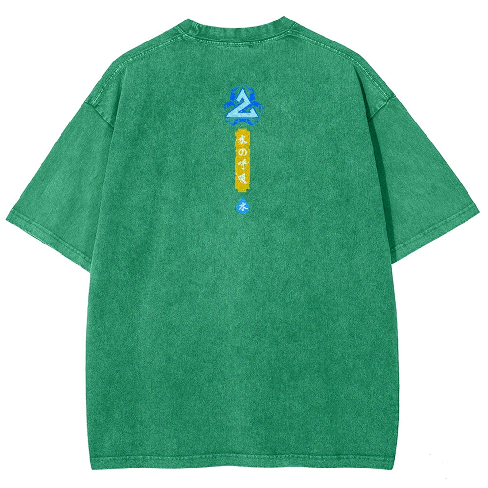 Unisex Fit Washed T-Shirt Demon Slayer