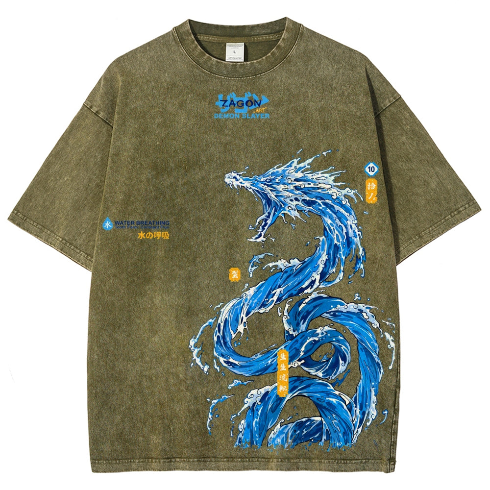 Unisex Fit Washed T-Shirt Demon Slayer