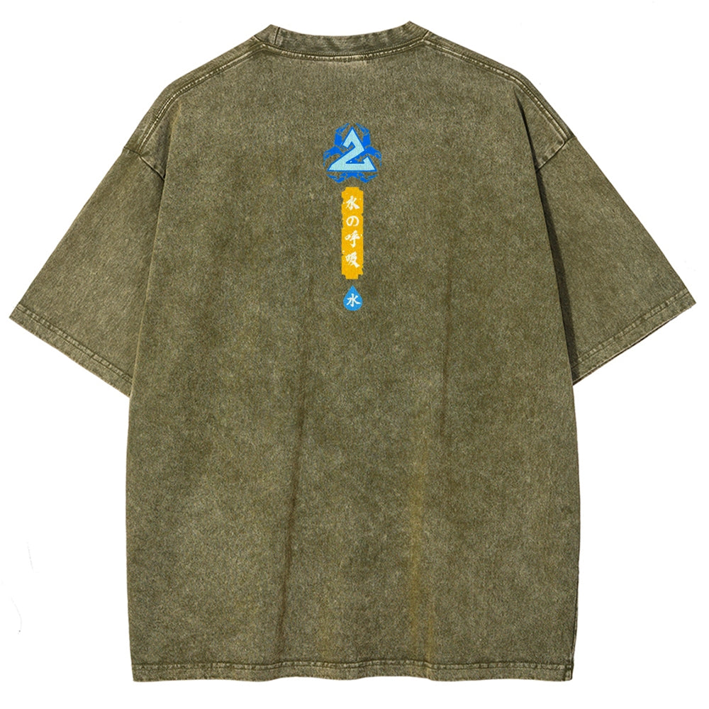 Unisex Fit Washed T-Shirt Demon Slayer