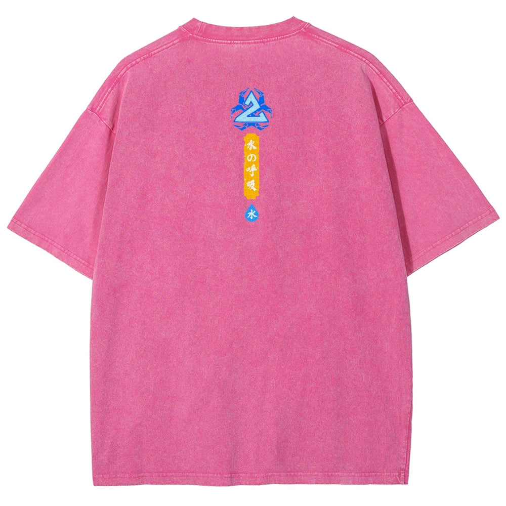 Unisex Fit Washed T-Shirt Demon Slayer