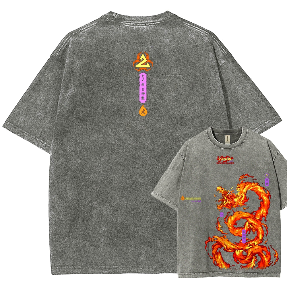 Unisex Fit Washed T-Shirt Demon Slayer