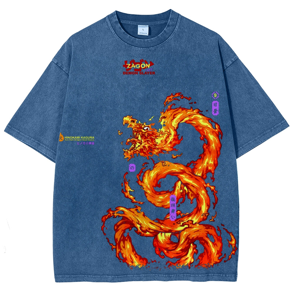 Unisex Fit Washed T-Shirt Demon Slayer