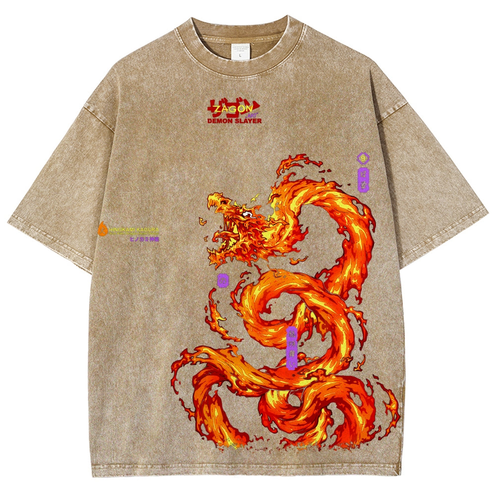 Unisex Fit Washed T-Shirt Demon Slayer