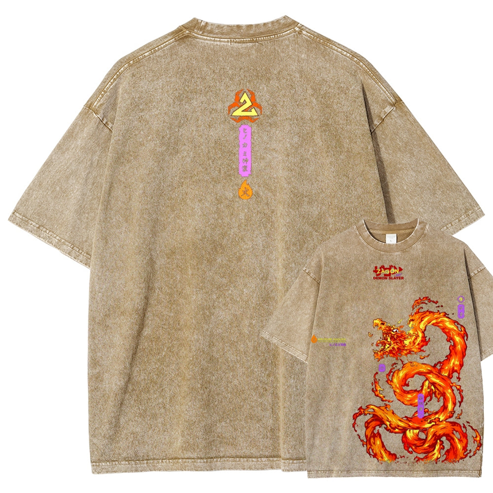 Unisex Fit Washed T-Shirt Demon Slayer