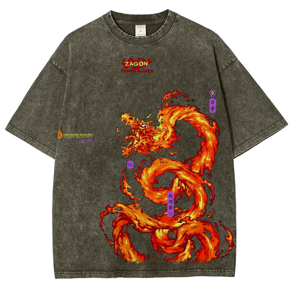 Unisex Fit Washed T-Shirt Demon Slayer