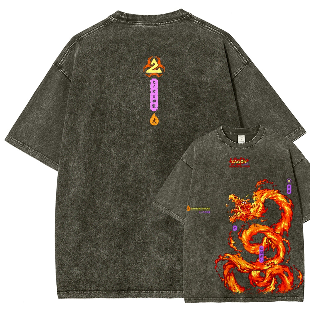 Unisex Fit Washed T-Shirt Demon Slayer