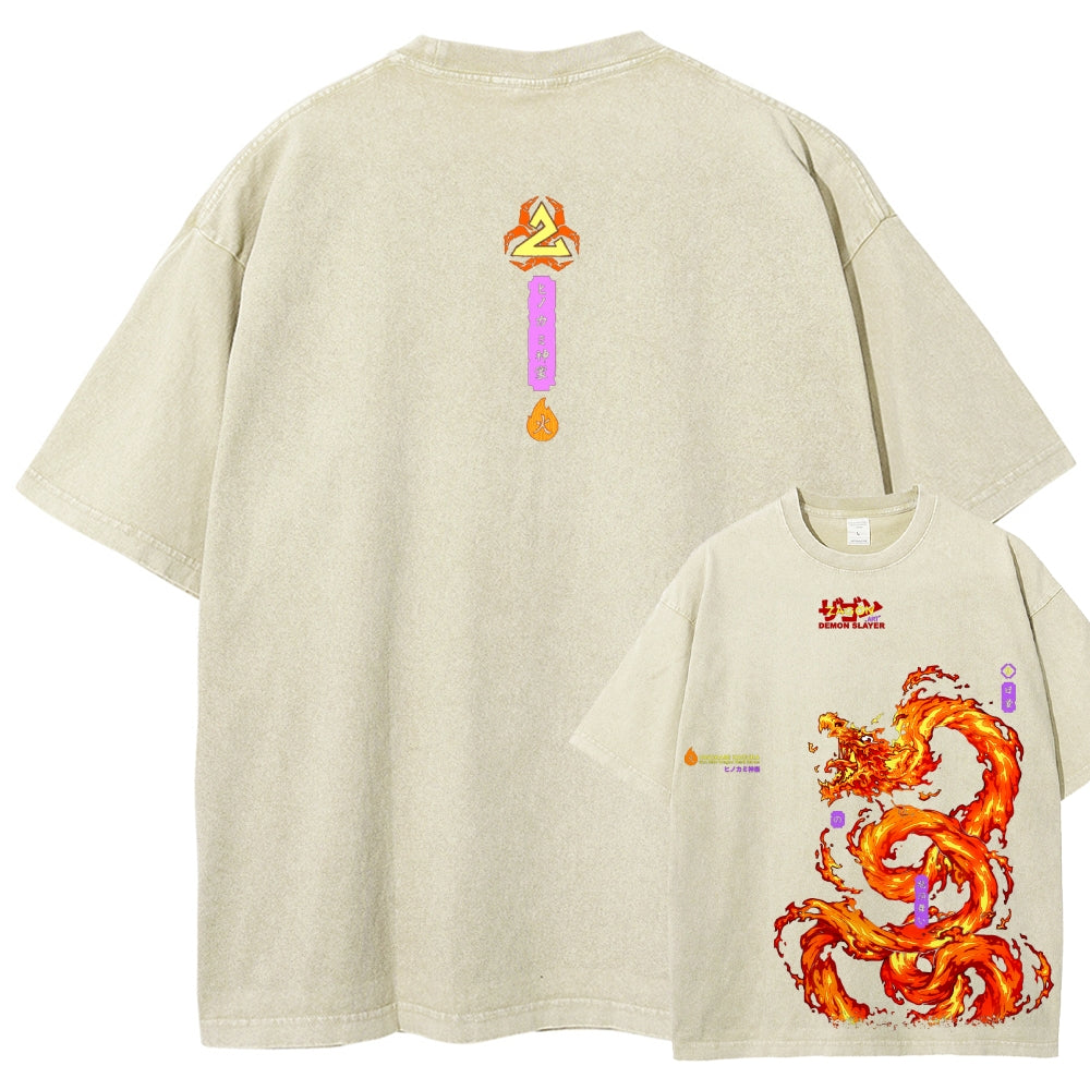 Unisex Fit Washed T-Shirt Demon Slayer