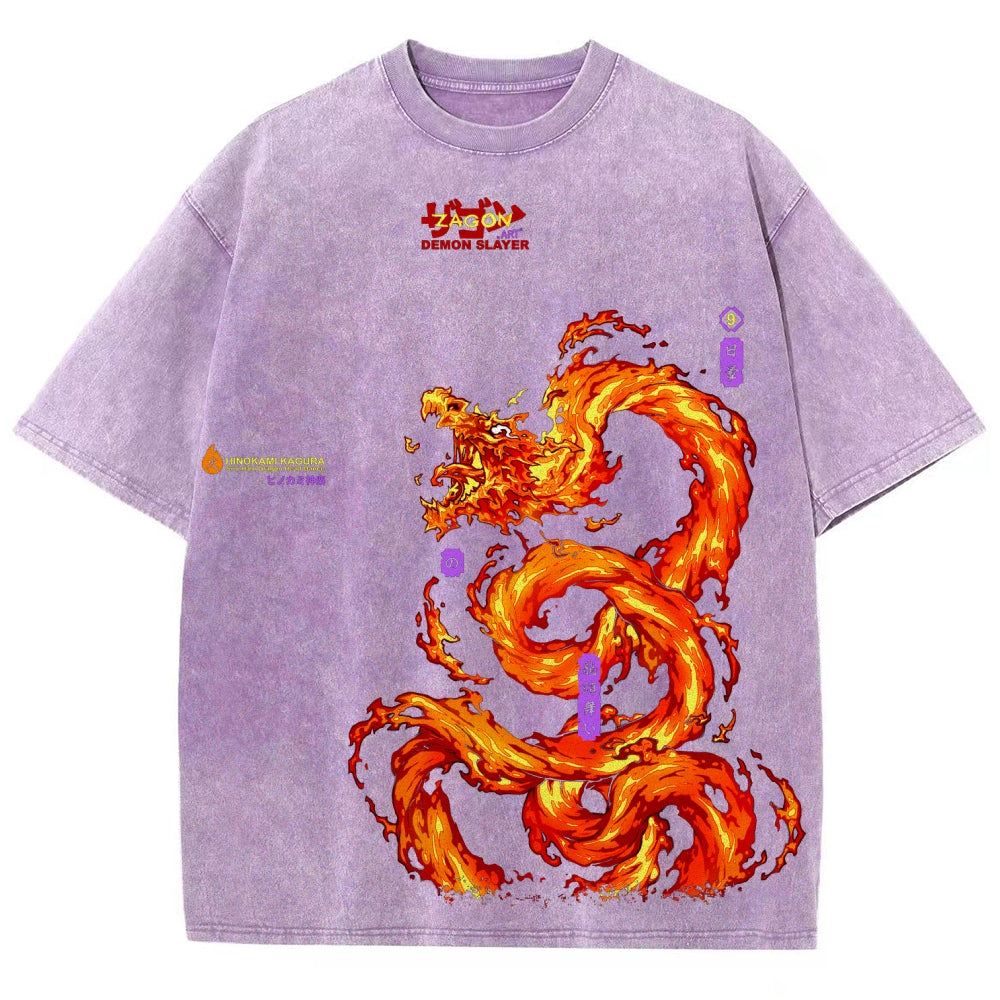 Unisex Fit Washed T-Shirt Demon Slayer
