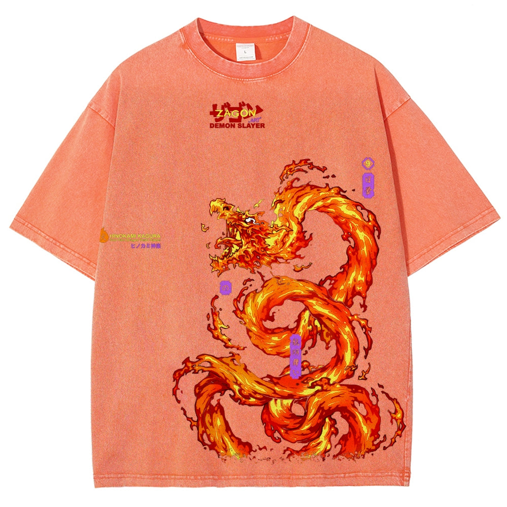Unisex Fit Washed T-Shirt Demon Slayer