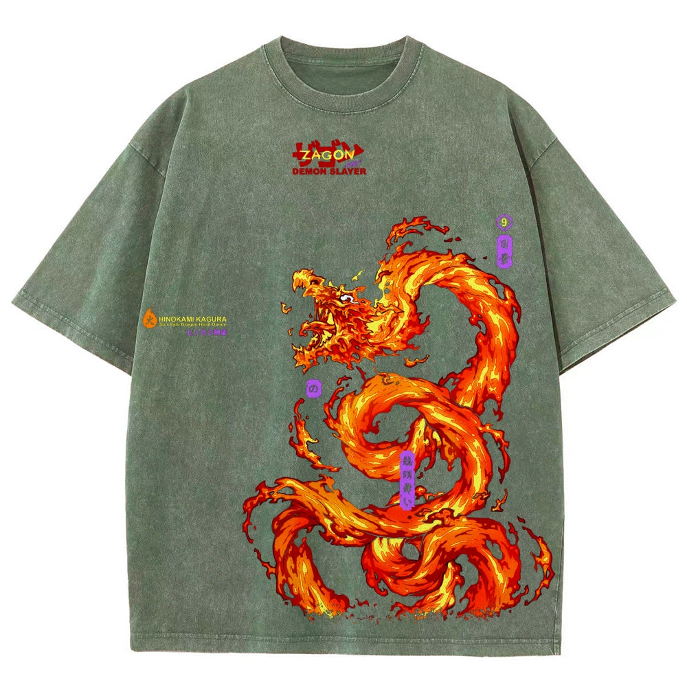 Unisex Fit Washed T-Shirt Demon Slayer