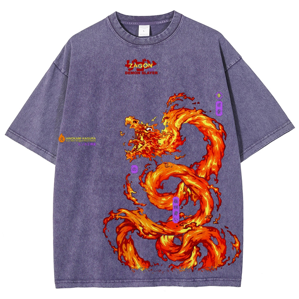 Unisex Fit Washed T-Shirt Demon Slayer