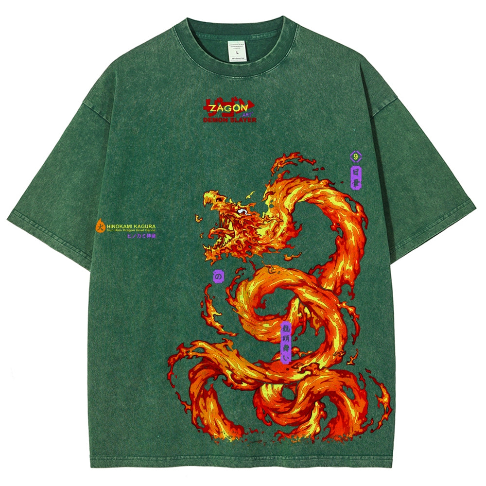 Unisex Fit Washed T-Shirt Demon Slayer