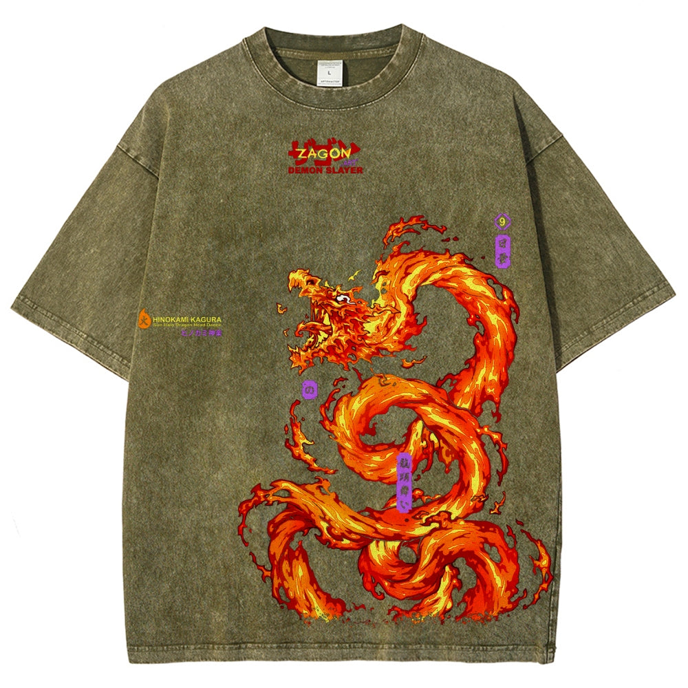 Unisex Fit Washed T-Shirt Demon Slayer