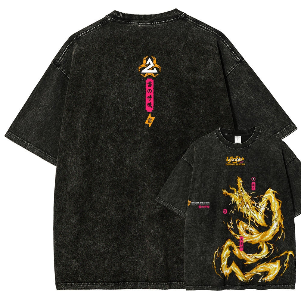Unisex Fit Washed T-Shirt Demon Slayer