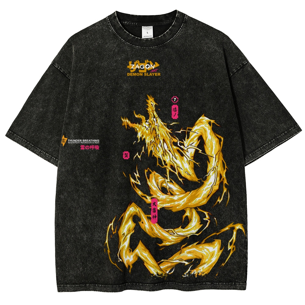 Unisex Fit Washed T-Shirt Demon Slayer