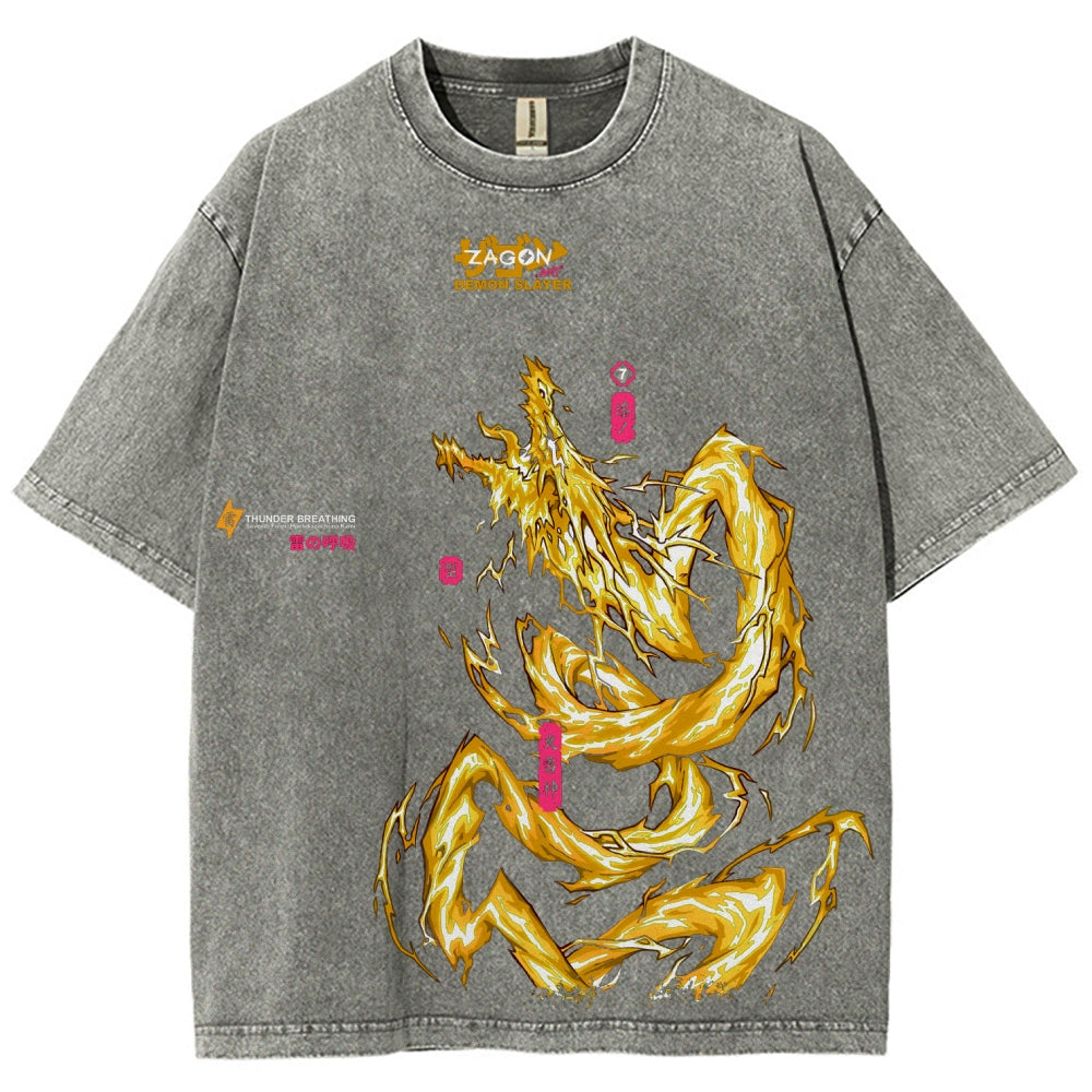 Unisex Fit Washed T-Shirt Demon Slayer