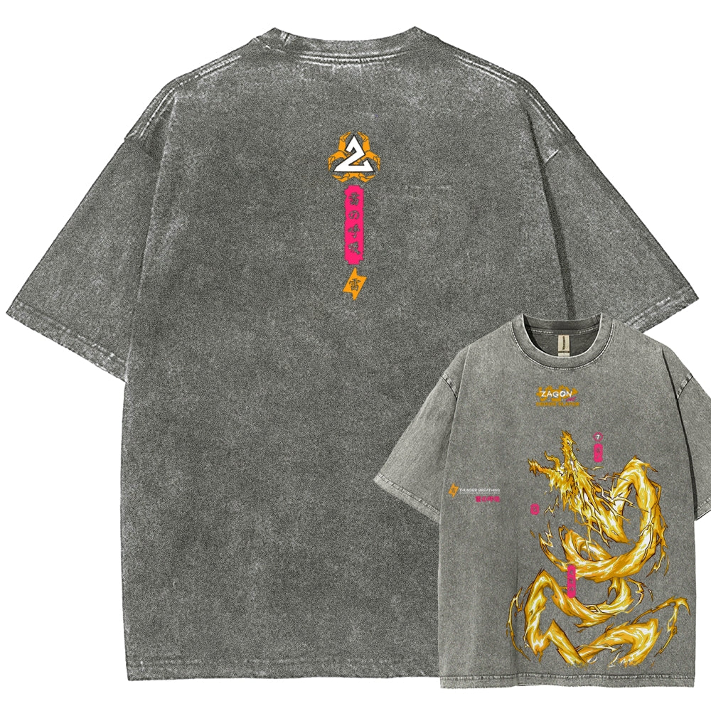 Unisex Fit Washed T-Shirt Demon Slayer