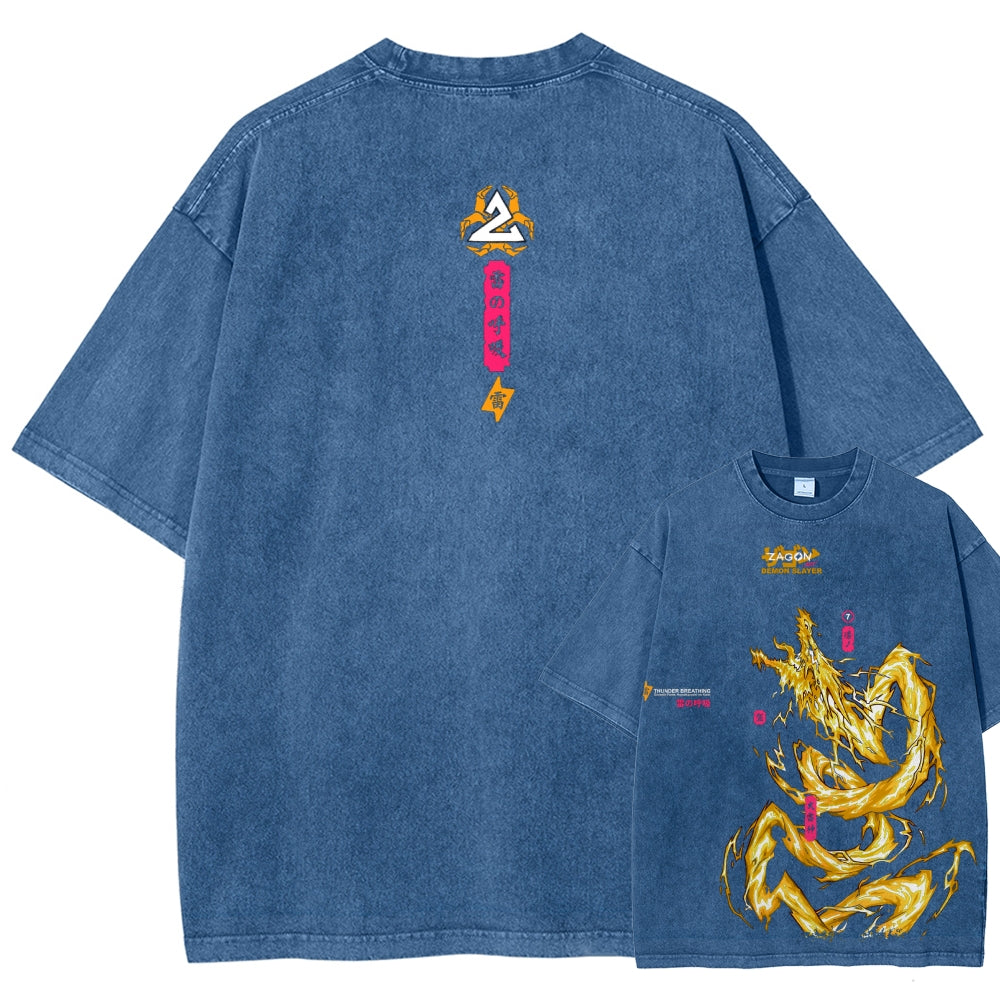 Unisex Fit Washed T-Shirt Demon Slayer