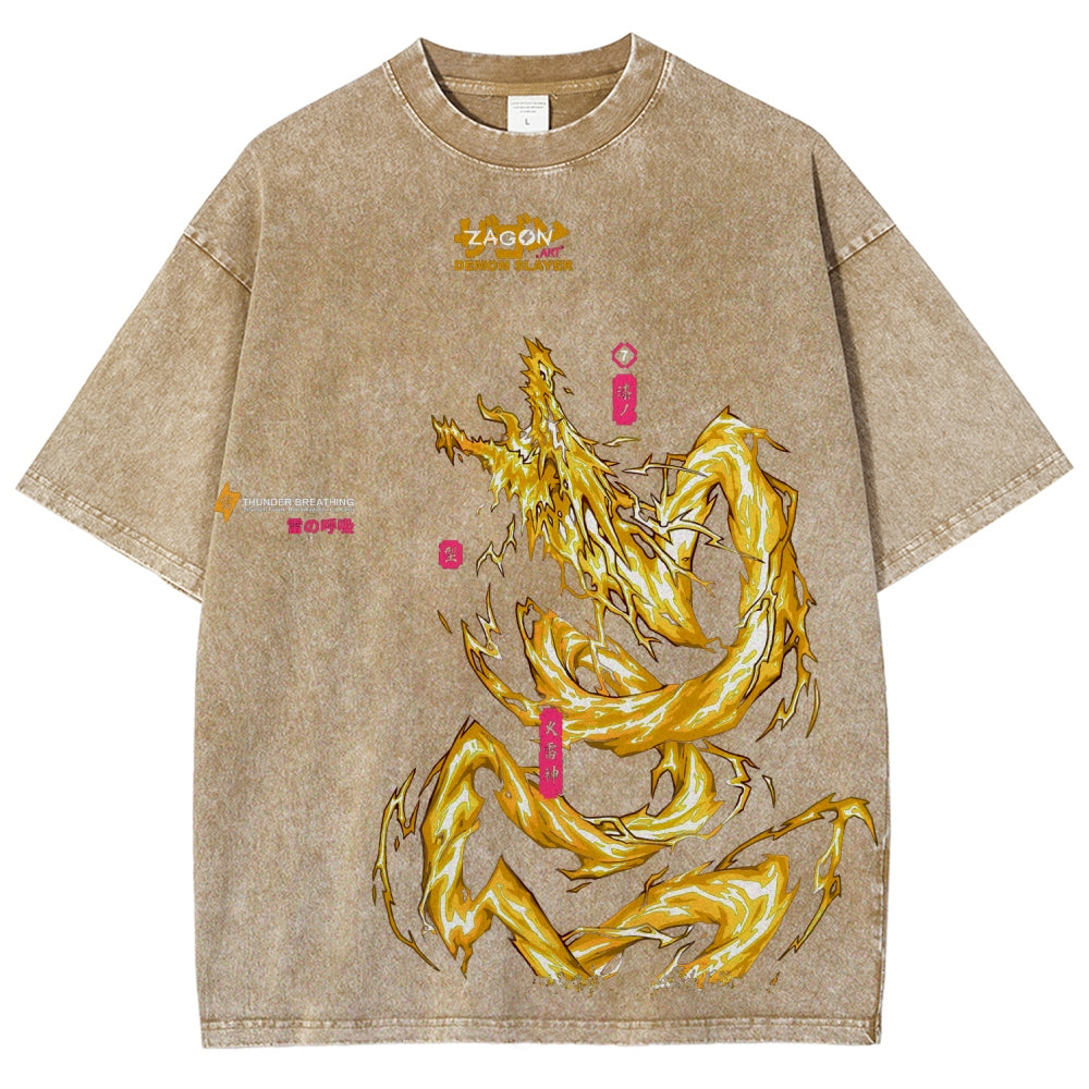 Unisex Fit Washed T-Shirt Demon Slayer