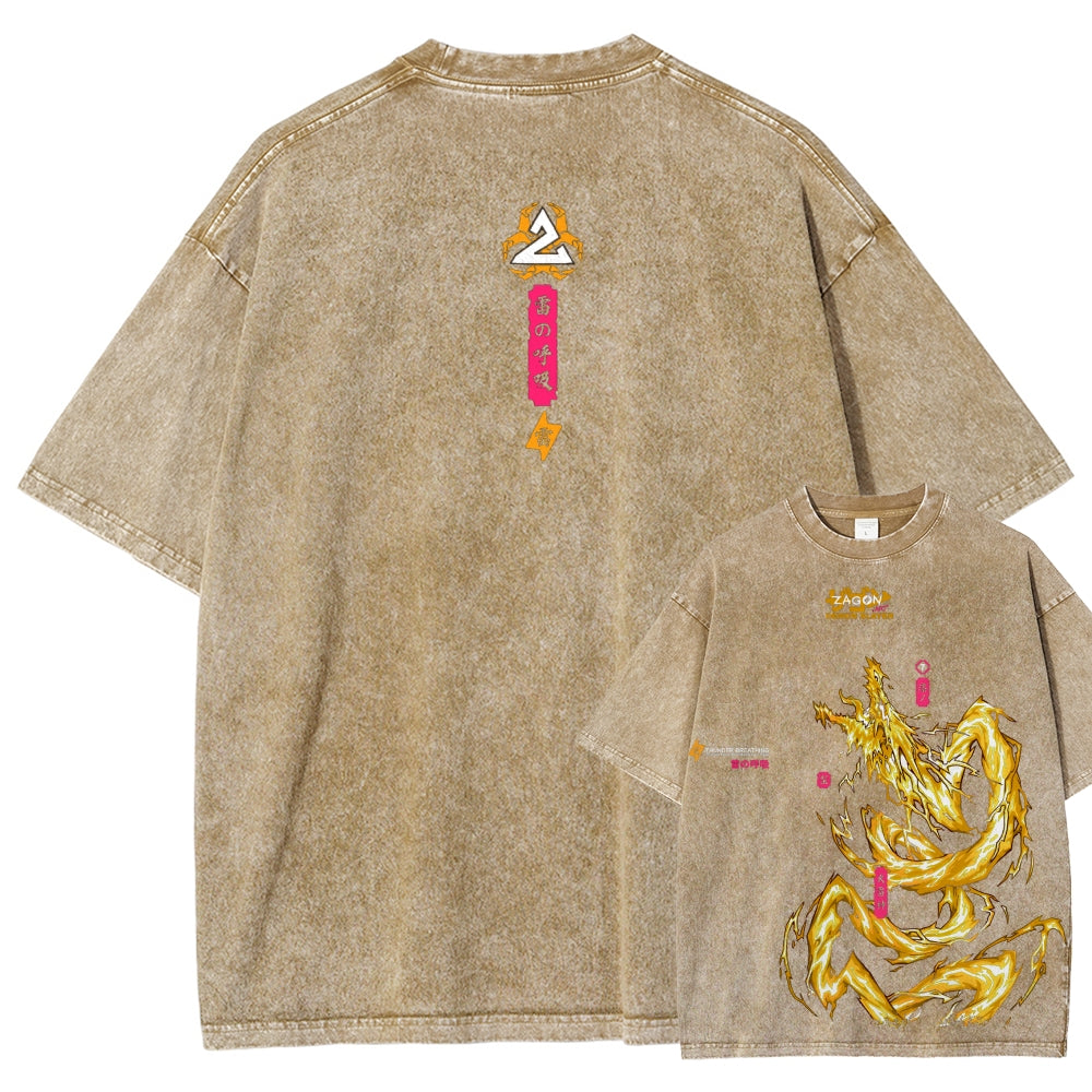 Unisex Fit Washed T-Shirt Demon Slayer