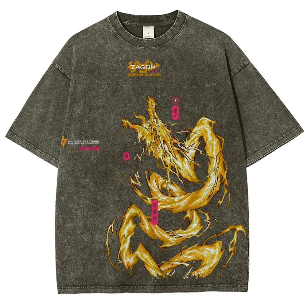 Unisex Fit Washed T-Shirt Demon Slayer