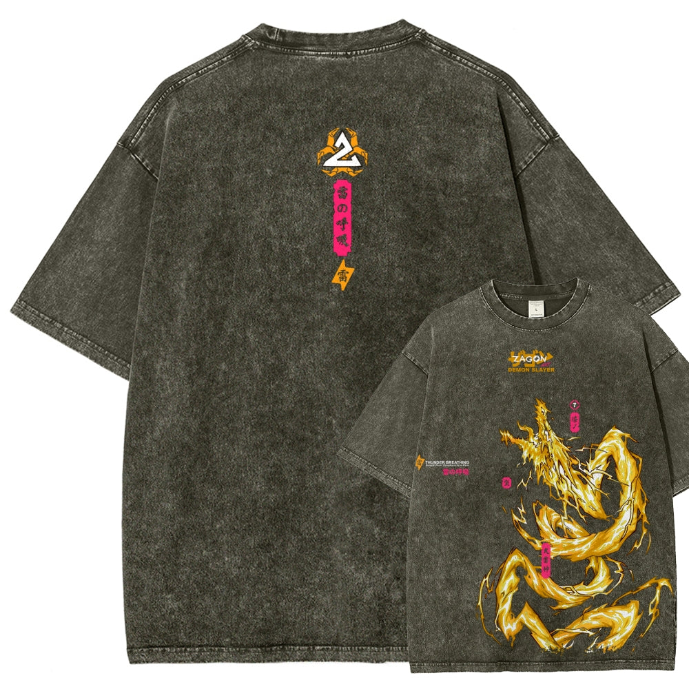 Unisex Fit Washed T-Shirt Demon Slayer