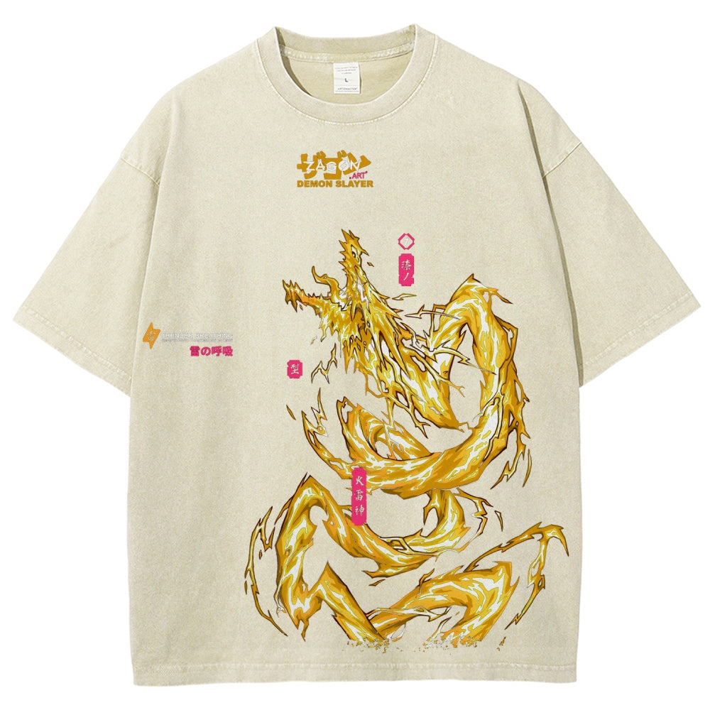 Unisex Fit Washed T-Shirt Demon Slayer