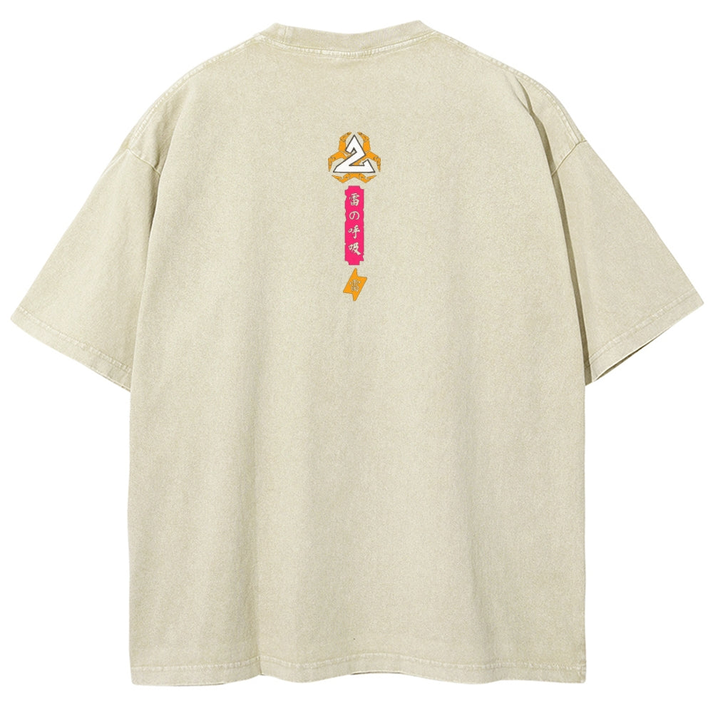 Unisex Fit Washed T-Shirt Demon Slayer