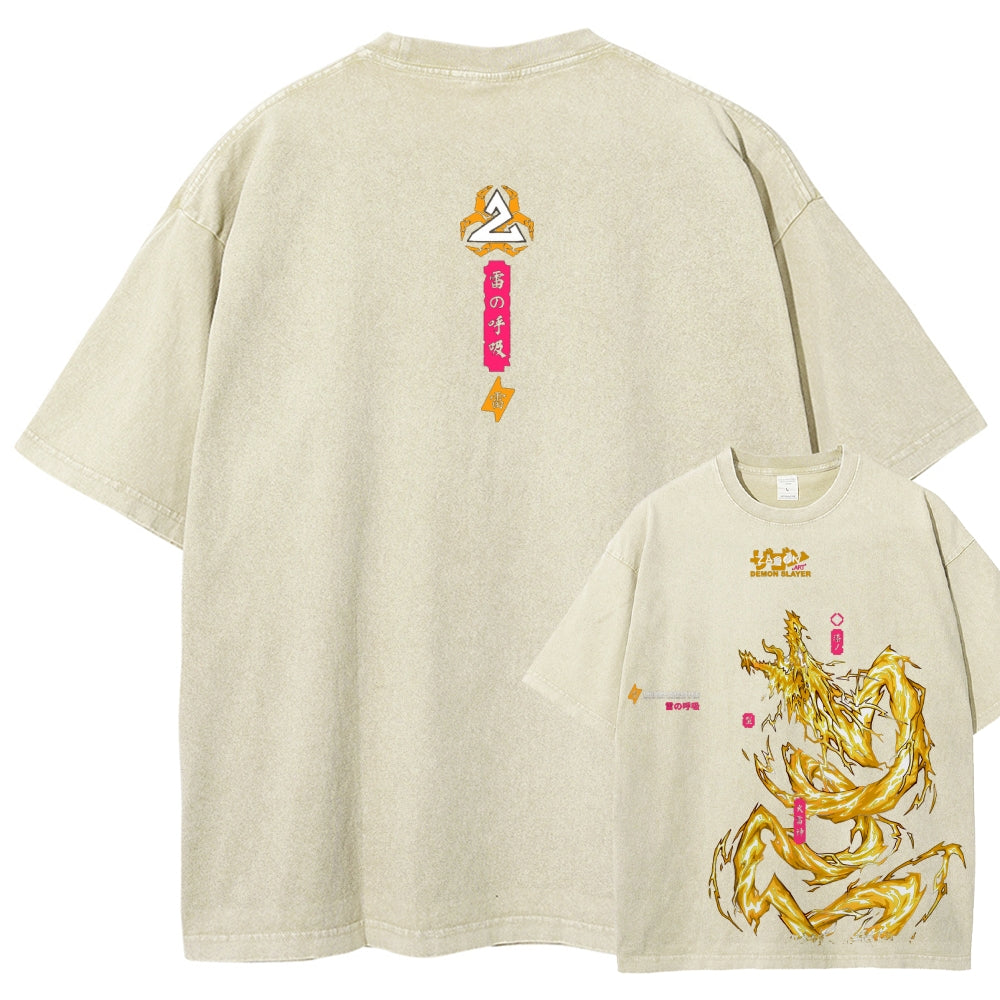 Unisex Fit Washed T-Shirt Demon Slayer