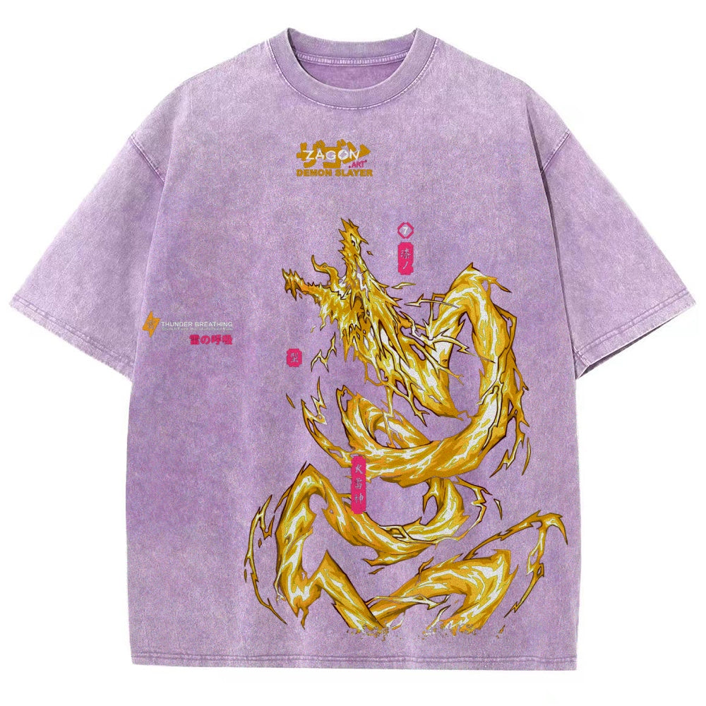 Unisex Fit Washed T-Shirt Demon Slayer