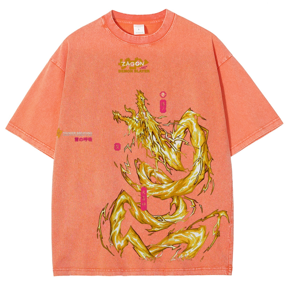 Unisex Fit Washed T-Shirt Demon Slayer