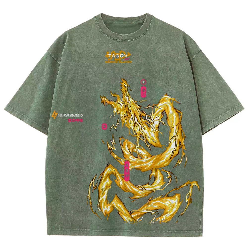 Unisex Fit Washed T-Shirt Demon Slayer