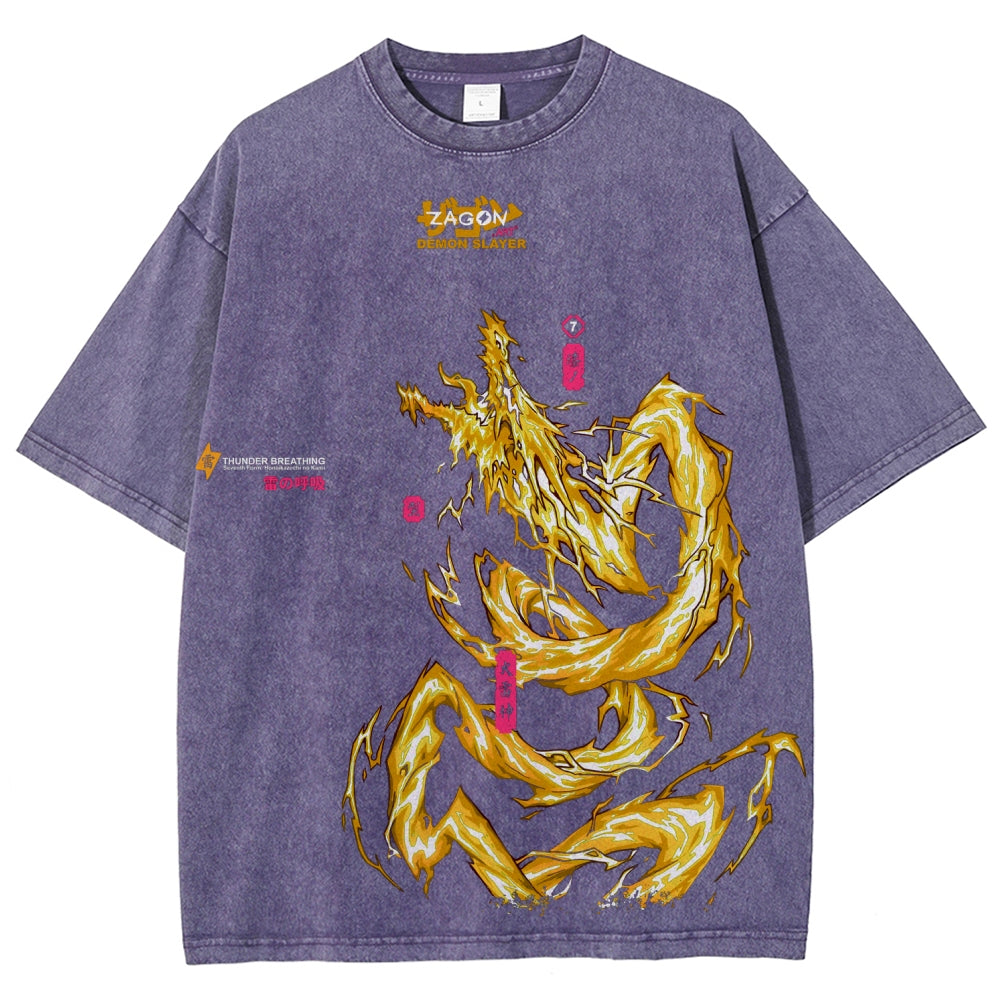 Unisex Fit Washed T-Shirt Demon Slayer