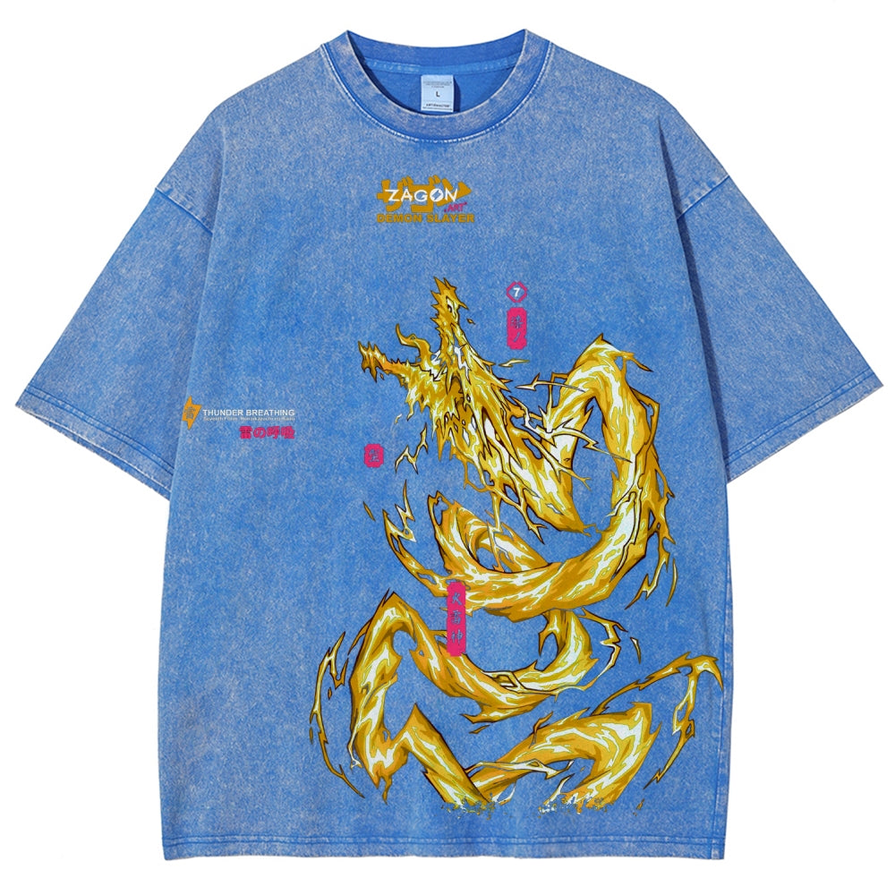 Unisex Fit Washed T-Shirt Demon Slayer