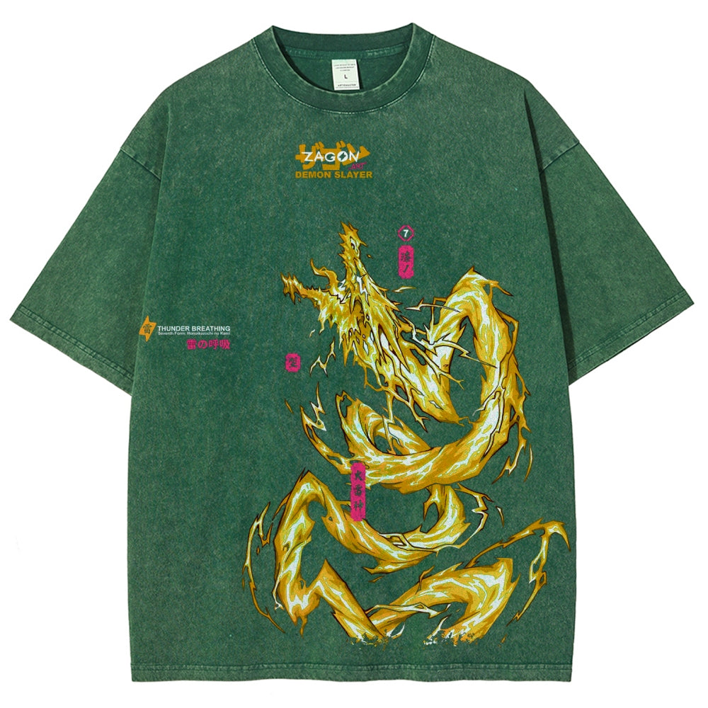 Unisex Fit Washed T-Shirt Demon Slayer