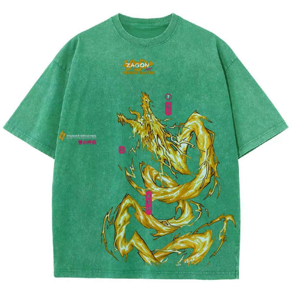 Unisex Fit Washed T-Shirt Demon Slayer